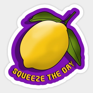 Squeeze the Day Lemon - Motivational Fruit Art Sticker